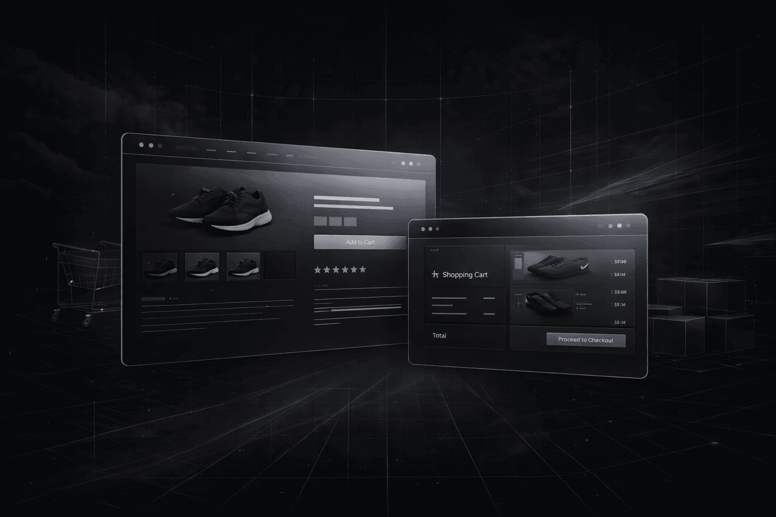 E-Commerce-Webshop mit Fokus auf Produktdarstellung und Checkout-Prozess